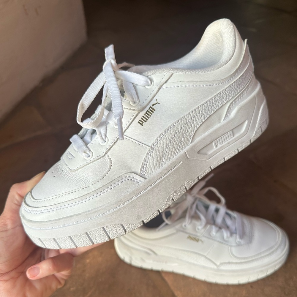 Puma white platform sneakers